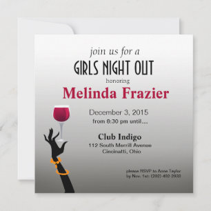Invitación Chicas Fiesta de cócteles Noche Fuera