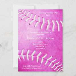 Invitación chicas fiesta de equipo o cumpleaños de softball r