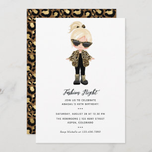 Invitación Chicas Fiesta de la noche de la moda