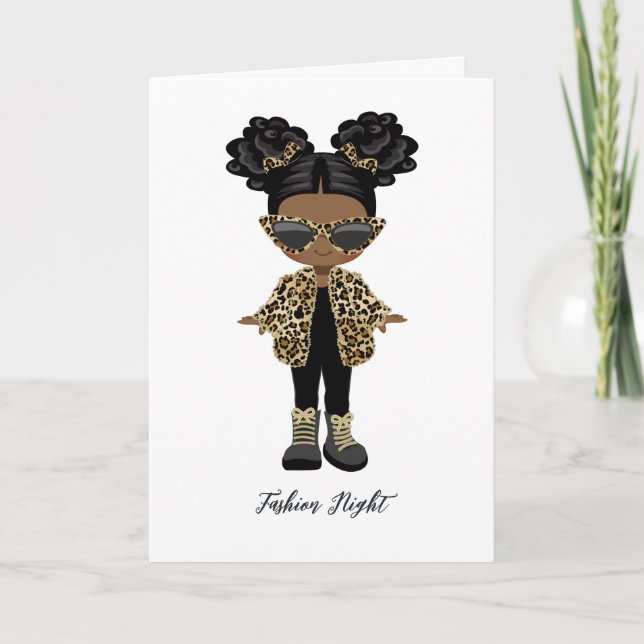 Invitación Chicas Fiesta de la noche de la moda (Anverso)