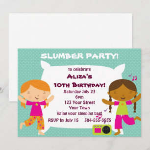 Invitación Chicas Fiesta Slumber