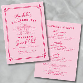 Invitación Chicas fin de semana Cocktail Club Social Bachelor