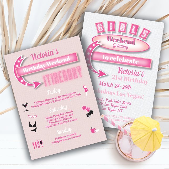 Invitación Chicas Fin de semana escapada itinerario Las Vegas (Subido por el creador)