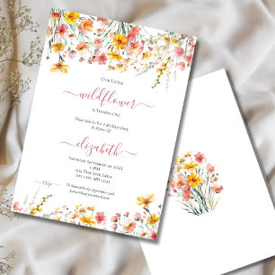 Invitación Chicas Florales Amarillas Rosadas en Flora Primer 