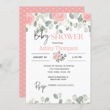 Chicas florales de color rosa moderno Baby Shower