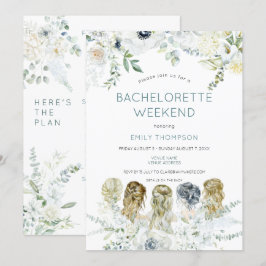 Invitación Chicas florales Itinerary Bachelorette Party Weeke