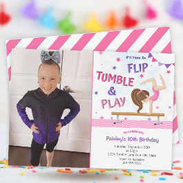 Invitación Chicas Foto Gimnasia Fiesta de cumpleaños