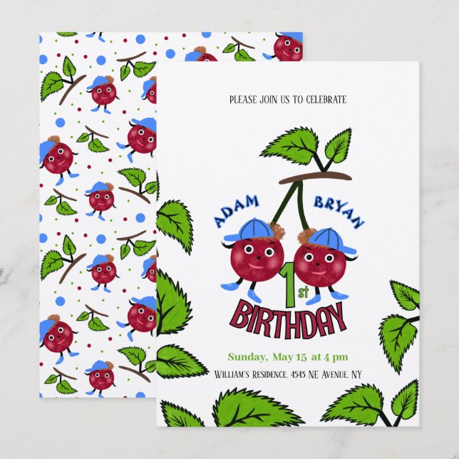 Invitación Chicas gemelas (Anverso / Reverso)