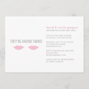 Invitación Chicas gemelos Baby Shower