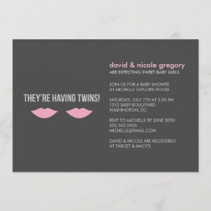 Invitación Chicas gemelos Baby Shower
