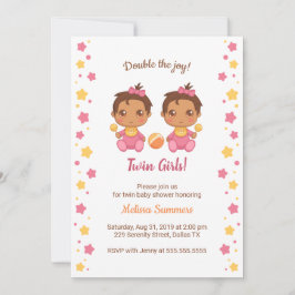 Invitación Chicas gemelos Baby Shower 2