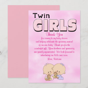 Invitación Chicas gemelos de Baby Shower