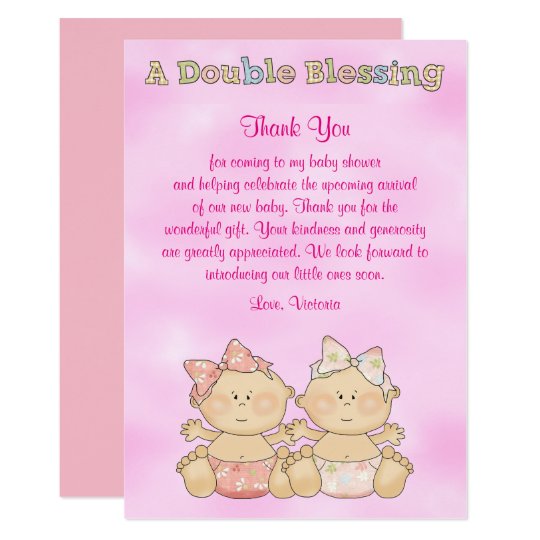 Invitacion Chicas Gemelos De Baby Shower Zazzle Es