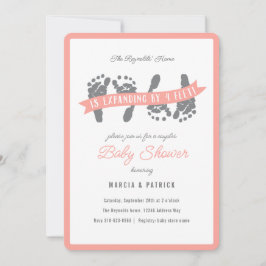 Invitación Chicas gemelos Parejas Ducha rosa Baby Shower