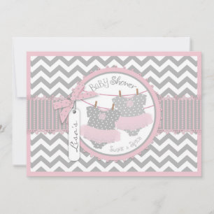 Invitación Chicas gemelos Tutus Chevron Imprimir Baby Shower