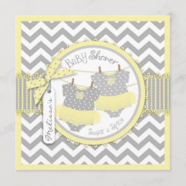 Invitación Chicas gemelos Tutus Chevron Imprimir Baby Shower