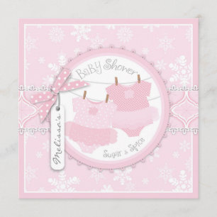 Invitación Chicas gemelos Winter Tutus y Snowflakes Baby Show