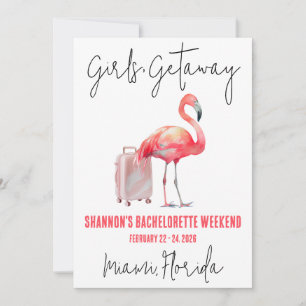 Invitación Chicas Getaway Flamingo Beach Bachelorette Weekend