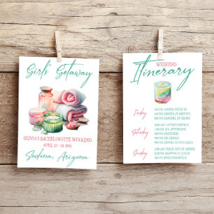 Invitación Chicas Getaway, Spa, Fiesta de fin de semana de Ba