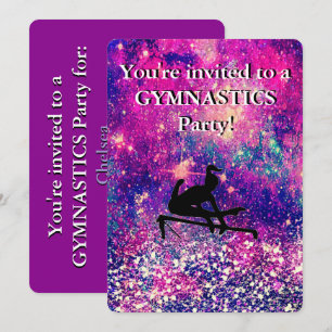 Invitación Chicas Gimnasia Fiesta de cumpleaños