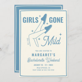 Invitación Chicas Gone Mild Blue Spa Bachelorette Weekend