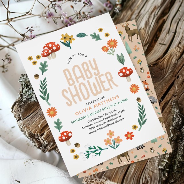 Invitación Chicas guapos y rusos Forest Woodland Baby Shower (Subido por el creador)