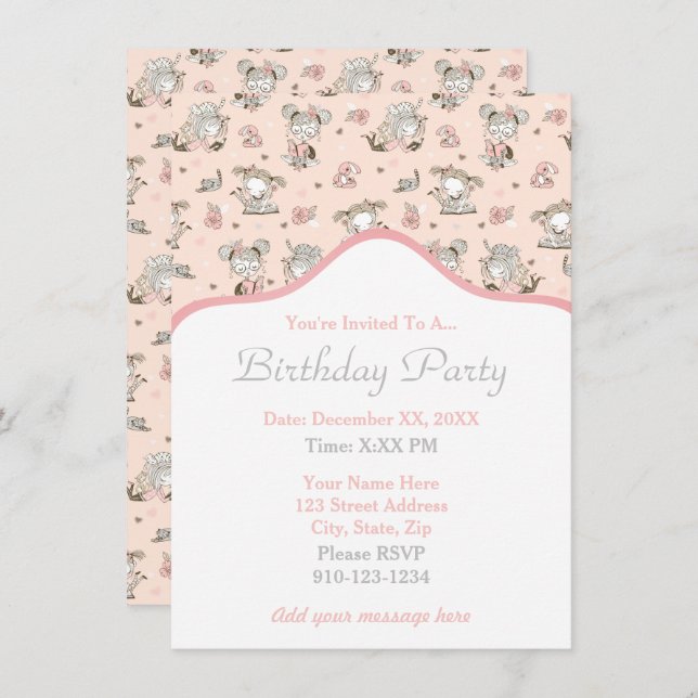 Invitación Chicas inteligentes leyendo libros e ideas de rega (Anverso / Reverso)