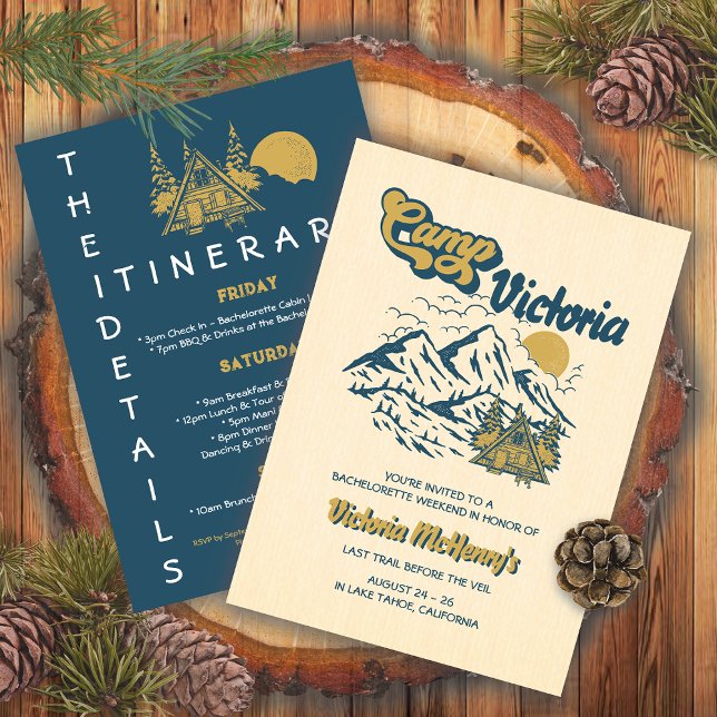 Invitación Chicas internacionales de Camp Bachelorette Fiesta (Subido por el creador)