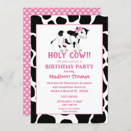 Invitación Chicas invitan a fiesta de cumpleaños rosada en va