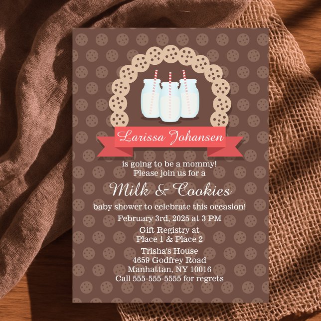 Invitación Chicas Leche y cookies Baby Shower (Girls Milk and Cookies Baby Shower Digital Invitation Available in Drop Down Menu
)