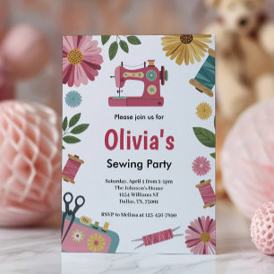 Invitación Chicas Lindas Cumpleaños con Costura
