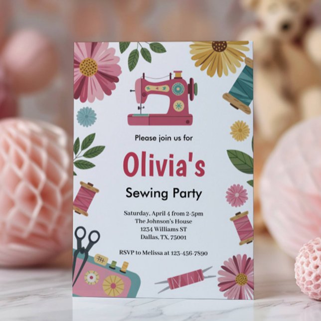 Invitación Chicas Lindas Cumpleaños con Costura (Subido por el creador)