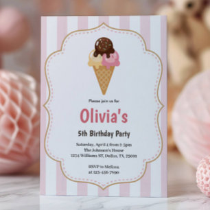 Invitación Chicas Lindas Fiesta de Cumpleaños de Helado