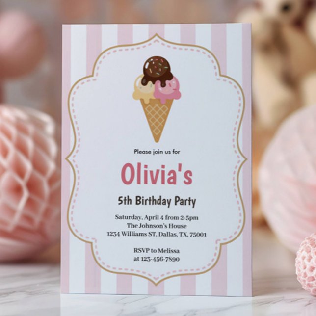 Invitación Chicas Lindas Fiesta de Cumpleaños de Helado (Subido por el creador)