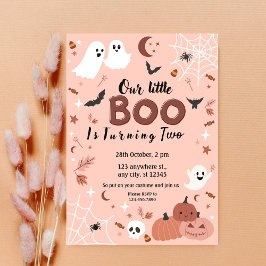 Invitación Chicas lindos Pequeño Boo Halloween Cumpleaños Cua