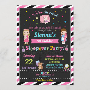 Invitación Chicas madereros del partido de cumpleaños Sleepov