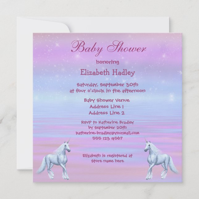 Invitación Chicas mágicos Baby Shower de la fantasía de los (Anverso)