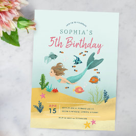 Invitación Chicas mágicos bajo la sirena marina