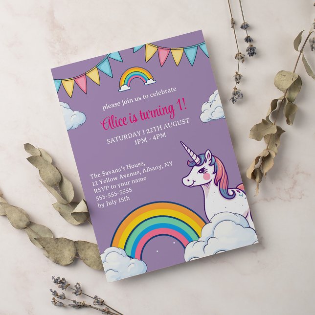 Invitación Chicas matan a niños morados de unicornio (Subido por el creador)