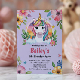 Invitación Chicas matan a niños morados de Unicornio