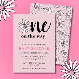 Invitación Chicas modernos Baby Shower Daisy Floral