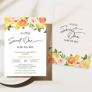 Invitación Chicas modernos Floral Citrus Sweet One Baby Showe
