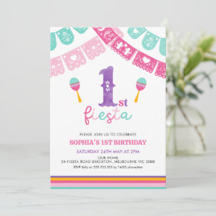 Invitación Chicas multicolores modernos Fiesta Primer cumplea