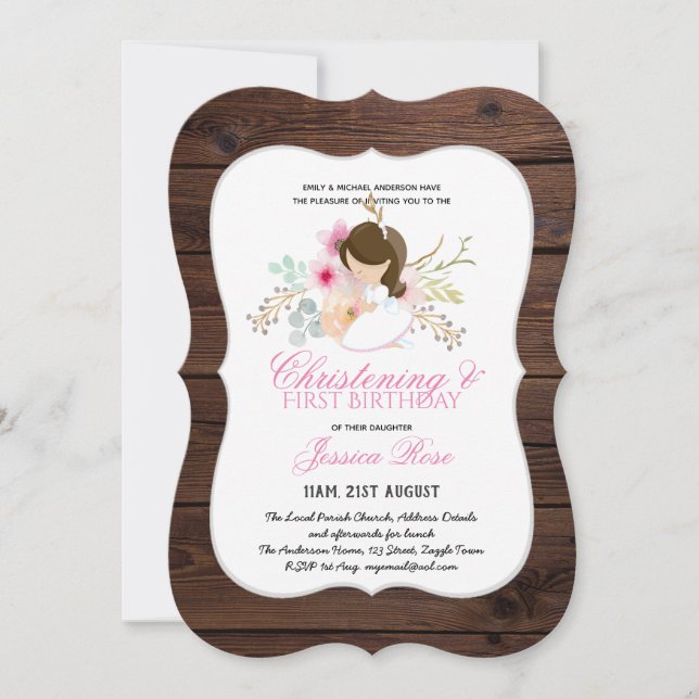 Invitación Chicas NAVEGANDO y primer Chica de CUMPLEAÑOS Flor (Anverso)