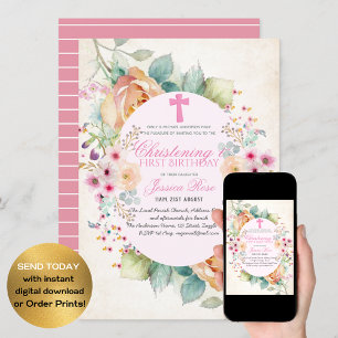 Invitación Chicas NAVEGANDO y primer Chica de CUMPLEAÑOS Flor