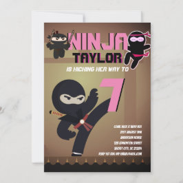 Invitación Chicas NINJA MOVIE STAR WARRIOR Personalizado Fies
