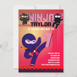 Invitación Chicas NINJA MOVIE STAR WARRIOR Personalizado Fies