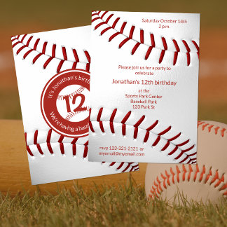 Invitación chicas niños cumpleaños de béisbol o fiesta de equ