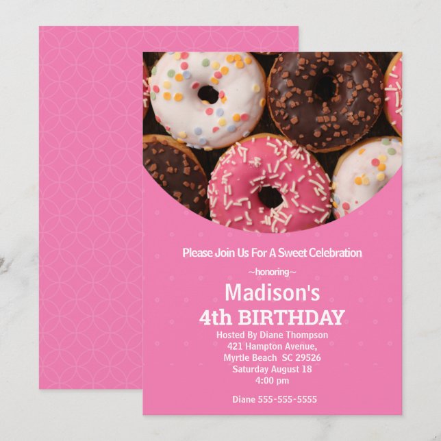 Invitación Chicas no celebran fiesta de cumpleaños por invita (Anverso / Reverso)