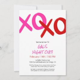 Invitación Chicas Noche Afuera Fiesta diurno agudo de XOXO ro